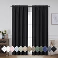 thumbnail image 1 of OVZME Bethany Faux Linen Black Curtains 84 Inches Long 2 Panels Set, Soft Airy Light Filtering Curtains for Bedroom, Slub Solid Textured Country Farmhouse Curtains for Living Room, 40Wx84L Inch, 1 of 5