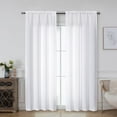 thumbnail image 1 of OVZME Bethany Faux Linen White Curtains 84 Inches Long 2 Panels Set, Solid Soft Airy Light Filtering Slub Textured Farmhouse Window Treatments with Rod Pocket for Living Room Bedroom, 40Wx84L Inch, 1 of 9