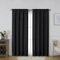thumbnail image 1 of OVZME Bethany Light Filter Curtains 72 Inches Long 2 Panels, Fresh Slub Solid Faux Linen Textured Black Door Curtains for Living Room,Airy Farmhouse Curtains & Drapes with Rod Pocket, 40Wx72L Inch, 1 of 5
