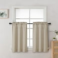 thumbnail image 1 of OVZME Bethany Linen Textured Curtains Tier 36 Inch Length 2 Panels, Soft Airy Faux Linen Solid Light Filtering Short Curtains for Farmhouse Kitchen Window Curtains with Rod Pocket,30Wx36L Inch, 1 of 5