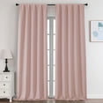 thumbnail image 1 of OVZME Blush Blackout Curtains 96 Inches Long 2 Panels, Solid Thermal Insulated Drapes with Rod Pocket, Room Darkening Window Treatment for Living Room Bedroom, W50 x L96 Inch, Blush, 1 of 7