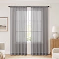 thumbnail image 1 of OVZME Charcoal Grey Sheer Curtain 2 Panels 84 Inch Length, Rod Pocket Voile Window Drapes for Living Room Bedroom, Each 52x84 Inch, 1 of 9