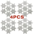 thumbnail image 1 of OVZME Christmas Placemats Set of 4, Embroidered Cutwork Silver Snowflakes Round Placemats for Dining Table Luxury Holiday Tabletop Collections Winter Table Mats, 15x15 Round Silver, 1 of 7