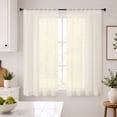 thumbnail image 1 of OVZME Cream Sheer Curtains 54 Inch Length, 2PK Rod Pocket Voile Short Window Panels for Apartment Bedroom Kids Room, Each 42"Wx54"L, 1 of 8