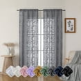 thumbnail image 1 of OVZME Darla Sheer Curtains 84 Inches Long 2 Panels for Living Room, Light Filtering Curtains Soft Airy Lightweight, Textured Jacquard Window Treatments with Dual Rod Pocket, 42Wx84L Charcoal Grey, 1 of 8