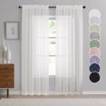 thumbnail image 1 of OVZME Dolly Ivory Faux Linen Curtains 84 Inch Length 2 Panels, Semi Sheer Window Decor with Dual Rod Pocket Light Filtering Faux Linen Drapes for Farmhouse/Living Room/Bedroom, 40 x 84 Inches Ivory, 1 of 9