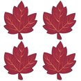 thumbnail image 1 of OVZME Embroidered Placemats Maple Leaf Cutwork with Applique 15x15 Inches 4 PACK, Autumn Leaves Table Decorations Washable for Home Kitchen Table for Thanksgiving and Fall Festival Decor, Red, 1 of 6