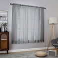 thumbnail image 1 of OVZME French Charcoal Grey Solid Print Rod Pocket Sheer Curtains, 40" x 63" (4 Panels), 1 of 7