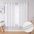 "OVZME Ivy Textured White Semi Curtains 63"" Long, 2 Panels Home