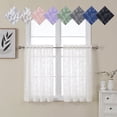 thumbnail image 1 of OVZME Leila Ivory Curtain Sheers 36 Inches Long 2 Panel Set, Leaf Jacquard Clip Textured Small Window Curtains for Bedroom, Light Filtering Solid Farmhouse Rod Pocket Drapes, Each 40Wx36L Inches, 1 of 7