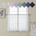 thumbnail image 1 of OVZME Leila White Sheer Kitchen Curtains 36 Inches Long 2 Panels Set, Light Filtering Jacquard Sheer Tiers Drapes,Soft Living Room Curtains for Small Windows with Dual Rod Pocket, 40W x 36L Inch, 1 of 7