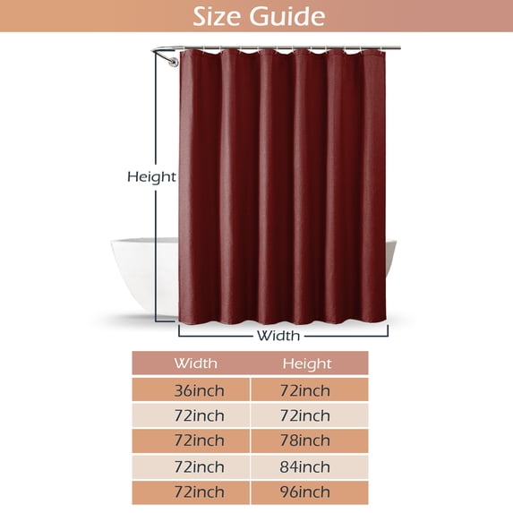 OVZME Leon Poinsettia Narrow Stall Fabric Shower Curtain 36x72 inch for Bathroom - 3D Textured Hotel Luxury Bath Curtain, Waterproof Machine Washable Fabric with Quick Dry, 36"W x 72"H, Poinsettia