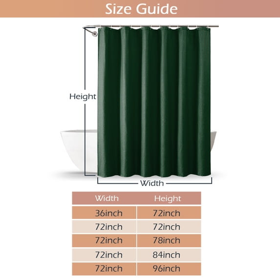 OVZME Leon Santa Green 3D Embossed Fabric Shower Curtain for Bathroom - Soft Textured Fabric, Hotel Style Water Repellent, Modern Farmhouse Decor, Standard Size 72x72 inches, Santa Green