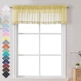 thumbnail image 1 of OVZME 42x14 Yellow Sheer Curtains for Small Windows 2 Pack, 14" Short Cafe Valance for Kitchen Bathroom, Soft Voile Rod Pocket Topper Curtains, Each 42Wx14L, 1 of 8