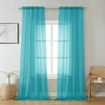 OVZME Long Sheer Window Curtain Panels 96" Long 2 Pieces, Voile Top