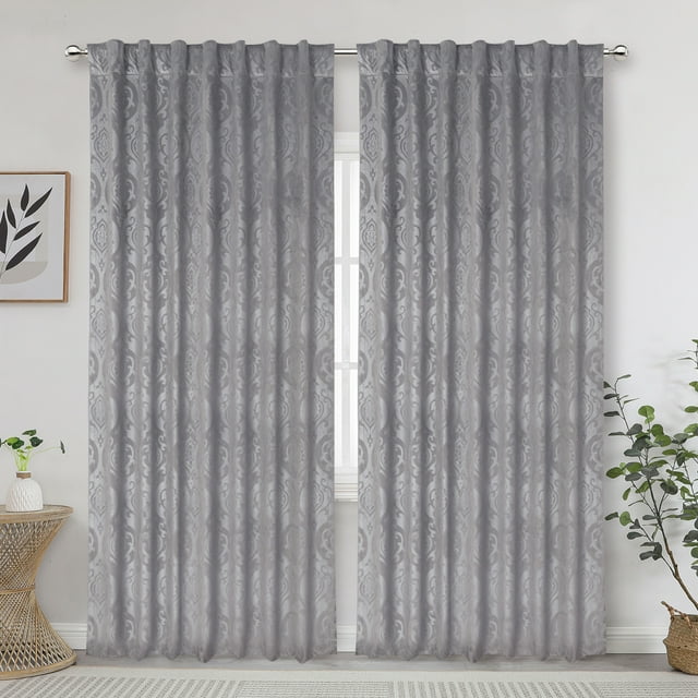 OVZME Noir True Blackout Velvet Curtains for Living Room 84 Inches Long ...