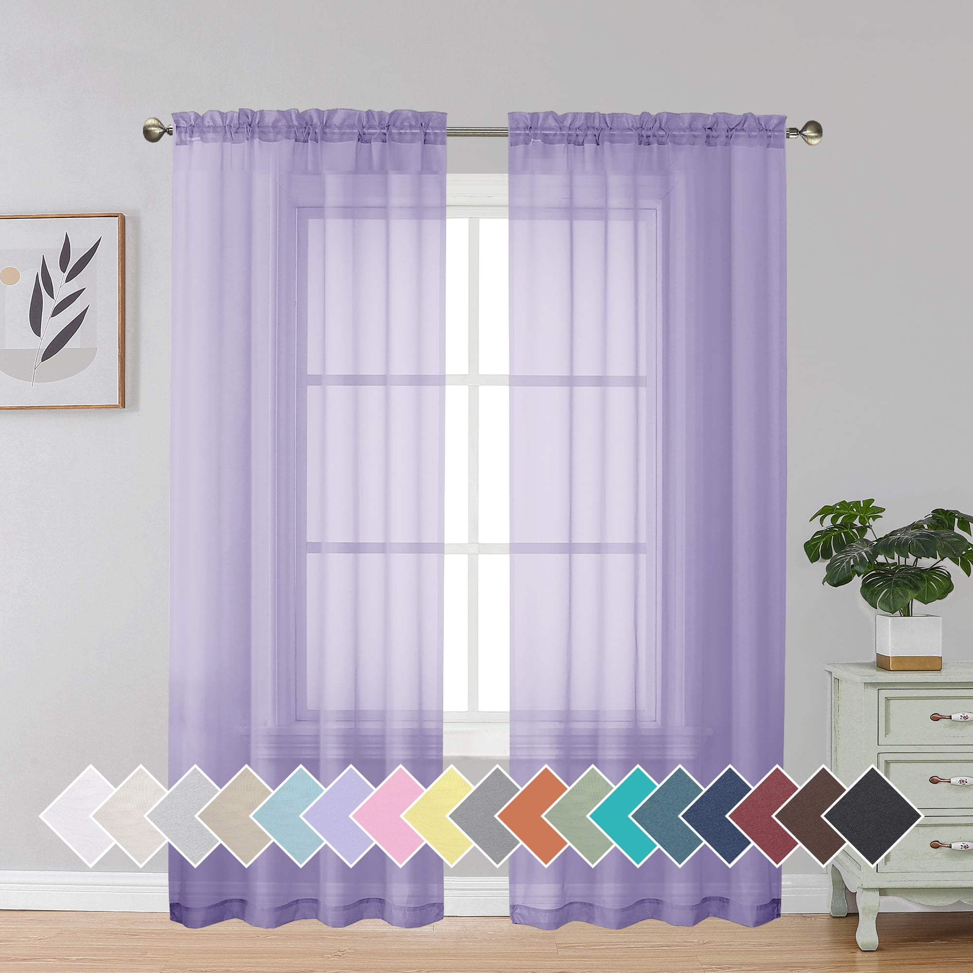 OVZME Sheer Curtains 72 inch Length 2 Panels,Purple Short Window Curtain Drapes Semi Transparent Voi(图1) OVZME Sheer Curtains 72 inch Length 2 Panels,Purple Short Window Curtain Drapes Semi Transparent Voi(图1)