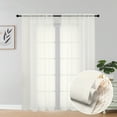 OVZME Lightweight Sheer 72Inch Length Curtain 2 Panels for Home Decor, Ivory