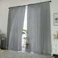 OVZME Sheer Curtains 84 inches Long 4 Panels Set, Solid Color Elegant