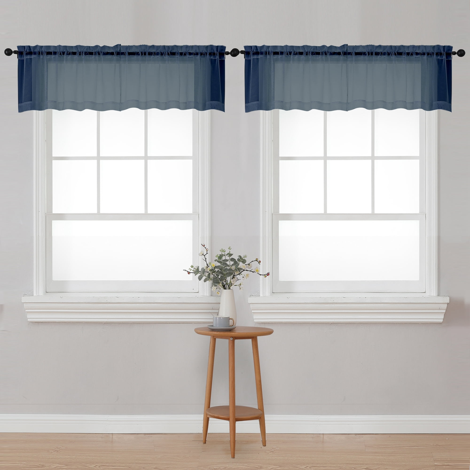 Ovzme Sheer Valance Curtains Set Of 4