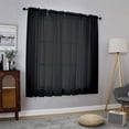 thumbnail image 1 of OVZME Sheer Window Curtain Panels 63 Inches Length, 4 PACK, Voile Top Dual Rod Pockets Light Filtering Airy Trendy Drapes Window Treatment for Living Room/ Kid's Room/Bedroom, 40W x 63L, Black, 1 of 6