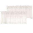 thumbnail image 1 of OVZME 42x14 Ivory Sheer Curtains for Small Windows 2 Pack, 14" Short Cafe Valance for Kitchen Bathroom, Soft Voile Rod Pocket Topper Curtains, Each 42Wx14L, 1 of 6