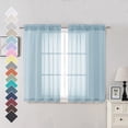 thumbnail image 1 of OVZME 42x45 Sky Blue Sheer Curtains 2 Pack, 45" Apron Length for Kitchen Dining Room, Soft Voile Tier Curtains for Half Small Window, Each 42Wx45L, 1 of 8