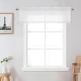 thumbnail image 1 of OVZME Troy White Crushed Sheer Kitchen Curtains 14 inch Length 2 Panels,Solid Farmhouse Valance with Rod Pocket Elegant Soft Privacy Textured Semi Window Treatments for Living Room,42Wx14L inch, 1 of 7
