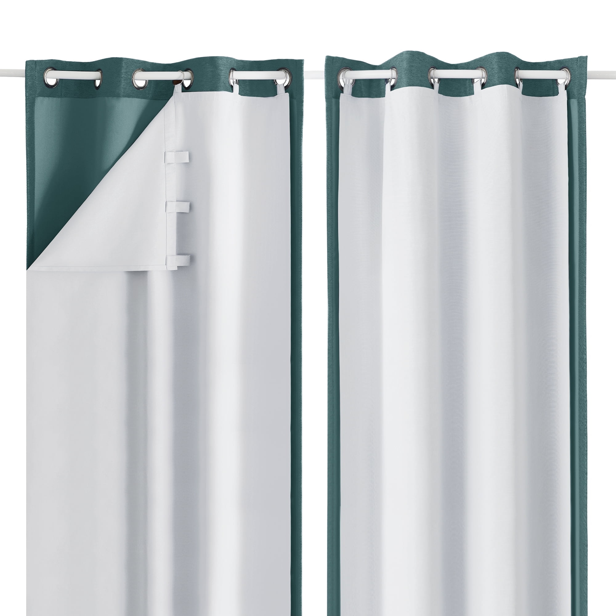 OVZME White Blackout Liner Curtains and Drapes, Keep Warming Black Out Energy Efficient Curtains, Thermal Curtains Liners for 92 inches Long Window 2 Panels set, 40"W x 92"L Per Panel