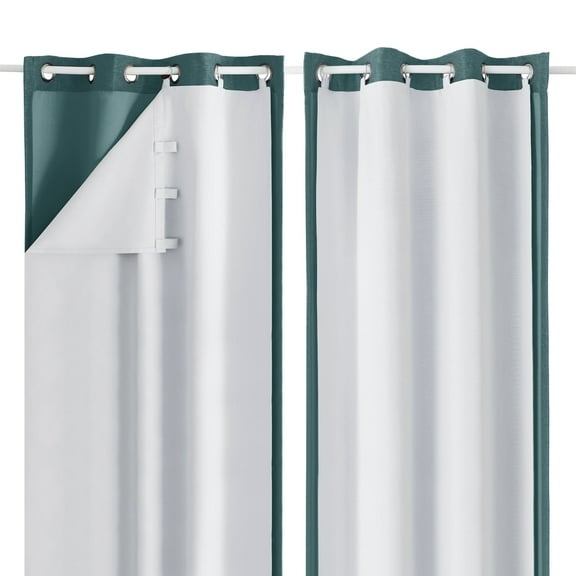 OVZME White Blackout Liner Curtains and Drapes, Keep Warming Black Out Energy Efficient Curtains, Thermal Curtains Liners for 92 inches Long Window 2 Panels set, 40"W x 92"L Per Panel