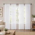 thumbnail image 1 of OVZME White Sheer Curtains 4 Panels 84 Inch Long, Rod Pocket Voile Sheer Wide Window Drapes for Sliding Door Living Room, 52x84 Inch Each Panel, 1 of 9