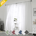 thumbnail image 1 of OVZME White Sheer Curtains 84 Inch Length 4 Panels, Semi Transparent Voile Rod Pocket Sheer Window Drapes for Bedroom Bed Canopy Living Room Dining Wedding Party Backdrop, 4 Pack of 40W x 84L inch, 1 of 7