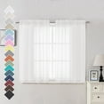 thumbnail image 1 of OVZME White Sheer Window Curtains 45 Inch Long 2 Panels,Light Filtering Short Voile Drapes for Kitchen Dinning Small Windows Kids Room Bathroom Living Room Bedroom Dual Rod Pocket,42Wx45L Inch, 1 of 5