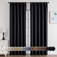 thumbnail image 1 of OVZME Wider Black Blackout Curtains for Bedroom 84 Inch Length 2 Panels Set, Solid Thermal Insulated Privacy Living Room Window Treatment Curtains Blackout Drapes, W50 x L84 Inch, Black, 1 of 7