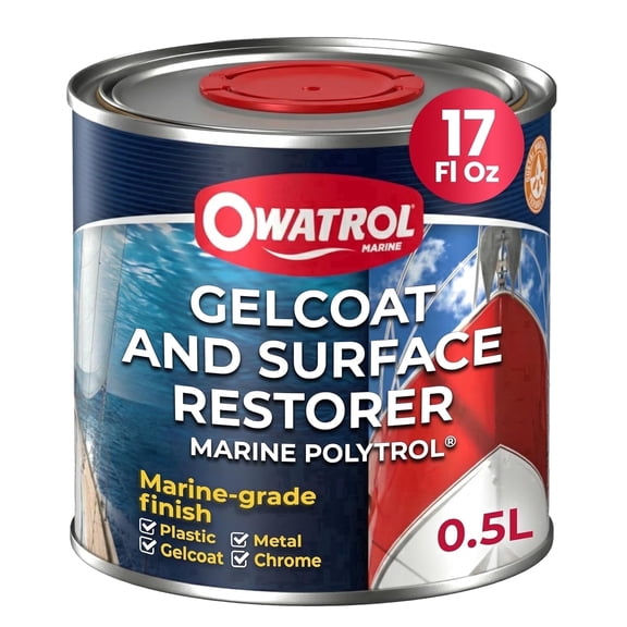 Owatrol Marine Polytrol 17 Oz - Gel Coat for Boat, Gelcoat Marine Restorer, Boat Oxidation Remover, Fiberglass Restorer for Boats, Protective Color Restorer for Marine Surfaces, Plastic & Steel