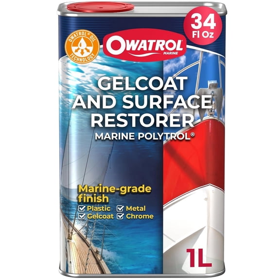 Owatrol Marine Polytrol 34 Oz - Gel Coat for Boat, Gelcoat Marine Restorer, Boat Oxidation Remover, Fiberglass Restorer for Boats, Protective Color Restorer for Marine Surfaces, Plastic & Steel