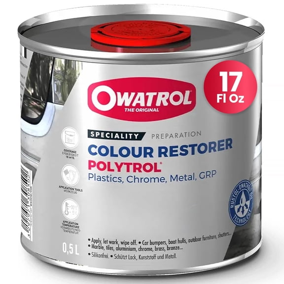 OWATROL Polytrol Plastic Restorer for Cars 17 Oz, Color Restorer, Car Bumpers, Chrome, Penetrating Oil for Multipurpose, Metals to Restore Faded Plastic and Surfaces