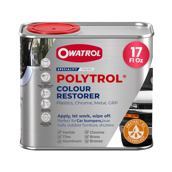OWATROL Polytrol Plastic Restorer for Cars 17 Oz, Color Restorer, Car Bumpers, Car Trim Restorer, Chrome, Penetrating Oil for Multipurpose, Metals to Restore Faded Plastic and Surfaces