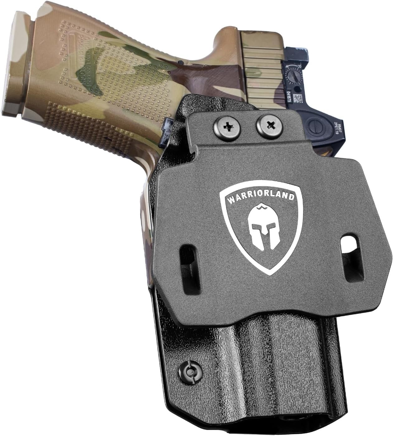 OWB Kydex Paddle Holster, For Glock 23 gen 1 2 3 4 5 pistol, Optics Cut & Adj. Cant, Left Hand