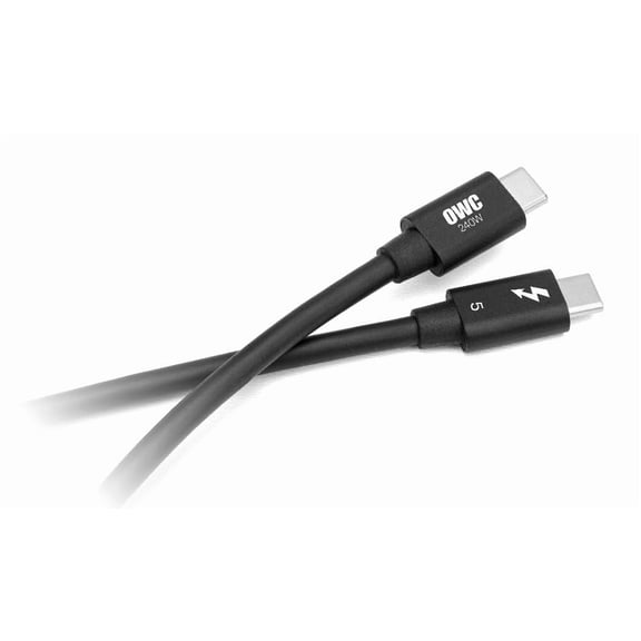 OWC 0.8M Thunderbolt 5 (USB-C) Cable,up to 80Gb/s of bi-Directional Data Speed, up to 120Gb/s for Higher Display Bandwidth, 240W