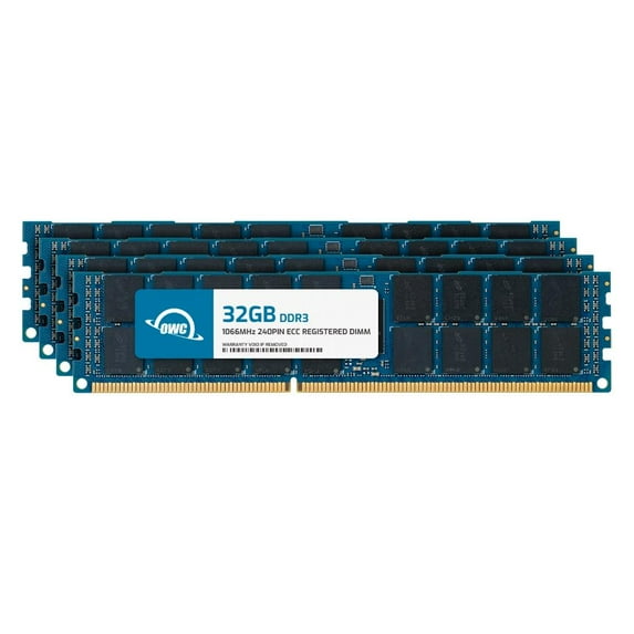OWC 128GB (4x32GB) DDR3 1066 PC3-8500 CL7 4Rx4 240-pin 1.5V ECC Registered RDIMM Memory RAM Module Upgrade Kit for Select Workstations or Servers