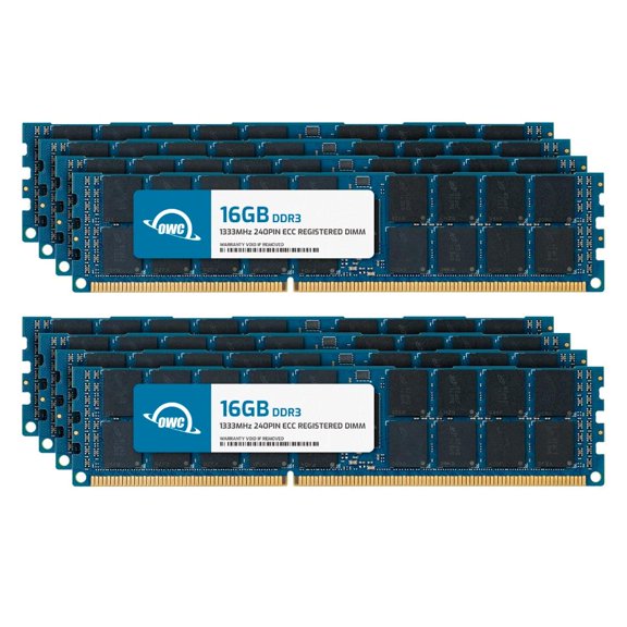 OWC 128GB (8x16GB) DDR3L 1333 PC3L-10600 CL9 2Rx4 240-pin 1.35V ECC Registered RDIMM Memory RAM Module Upgrade Kit for Select Workstations or Servers