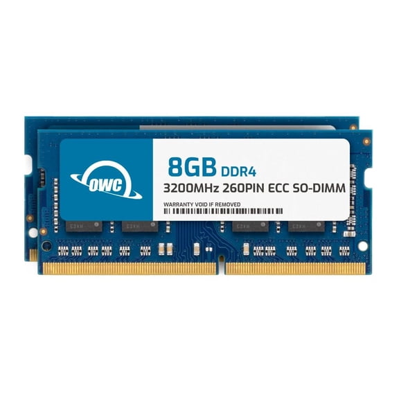 OWC 16GB (2x8GB) DDR4 3200MHz PC4-25600 CL22 1RX8 ECC Unbuffered SODIMM 1.2V 260-pin Memory RAM