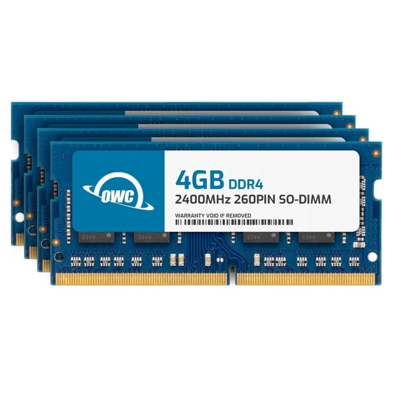 OWC 16GB (4x4GB) DDR4 2400MHZ PC4-19200 CL17 1RX8 Non-ECC SODIMM 1.2V 260-pin Laptop Notebook Memory RAM Upgrade Module
