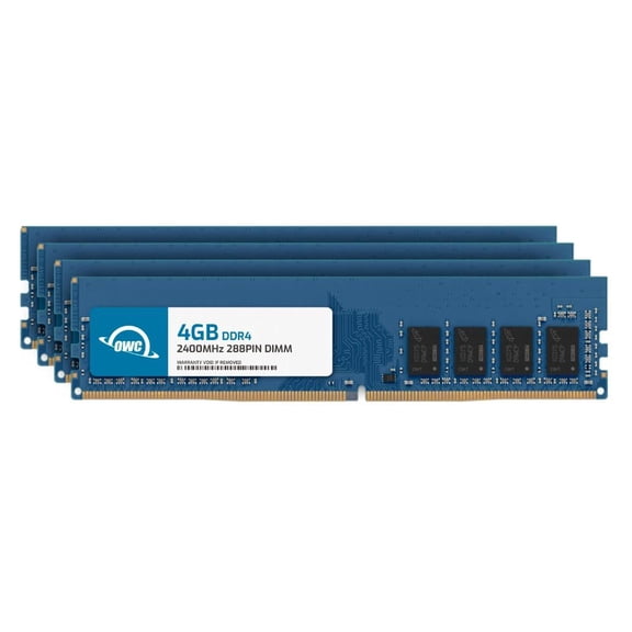 OWC 16GB (4x4GB) DDR4 2400MHZ PC4-19200 CL17 1RX8 Non-ECC UDIMM 1.2V 288-pin Desktop Memory RAM Upgrade for PC