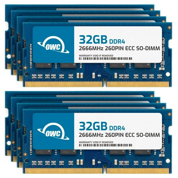 OWC 256GB (8x32GB) DDR4 2666MHz PC4-21300 CL19 2RX8 ECC Unbuffered SODIMM 1.2V 260-pin Memory RAM