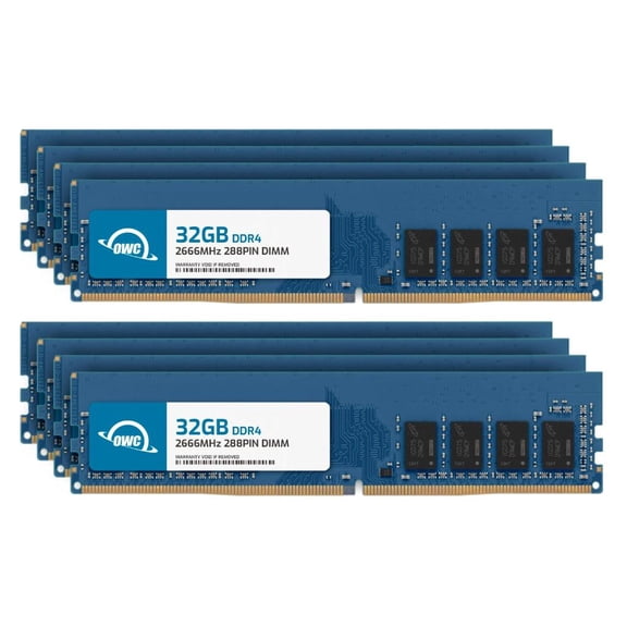 OWC 256GB (8x32GB) DDR4 2666MHz PC4-21300 CL19 2RX8 Non-ECC UDIMM 1.2V 288-pin Desktop Memory RAM Upgrade for PC