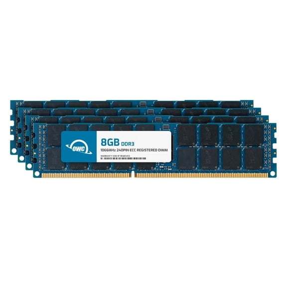 OWC 32GB (4x8GB) DDR3 1066 PC3-8500 CL7 4Rx8 240-pin 1.5V ECC Registered RDIMM Memory RAM Module Upgrade Kit for Select Workstations or Servers