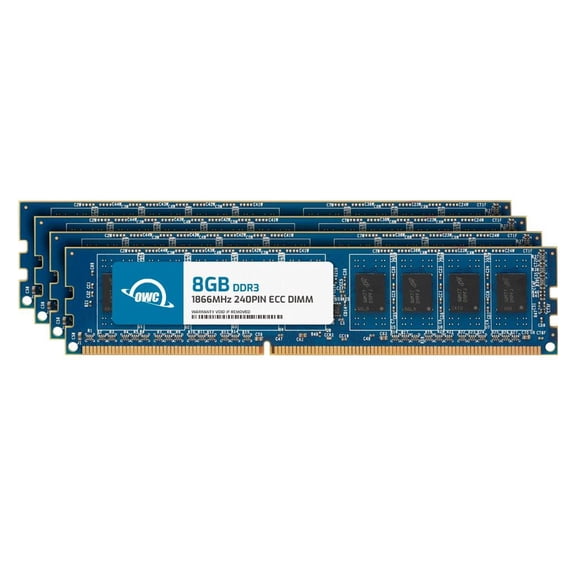 OWC 32GB (4x8GB) DDR3 1866 PC3-14900 CL13 2Rx8 240-pin 1.5V ECC Unbuffered UDIMM Memory RAM Module Upgrade Kit for Select Desktops, Workstations, or Servers