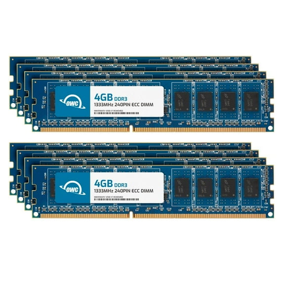 OWC 32GB (8x4GB) DDR3 1333 PC3-10600 CL9 2Rx8 240-pin 1.5V Workstation Server ECC Unbuffered UDIMM Memory RAM Module Kit